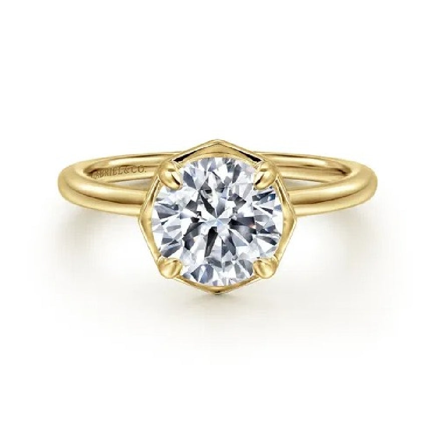 14KY Gabriel & Co. Diamond Engagement Ring           

14 Karat Yellow Gold Gabriel & Co. Lab Grown & Natural Diamond Engagement Ring 

Center - 1.51 Carat Round Brilliant Cut Lab Grown Diamond of VS1 Clarity, E Colour, Ideal/ Excellent/ Excellen