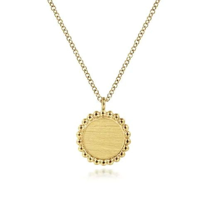 14KY Gabriel & Co. Bujukan Medallion Necklace 

14K Yellow Gold Bujukan Medallion Necklace

S2264993

Chain Length 17.5' 
