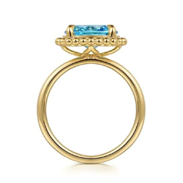14KY Gabriel & Co. Bujukan Blue Topaz Ring