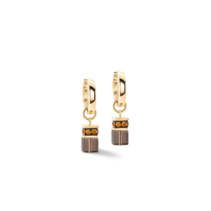 Coeur De Lion Gold & Brown Hoop Earrings

Coeur De Lion Gold & Brown Hoop & Enhancer Earrings

Huggie Closure w. Removable Enhancer 
