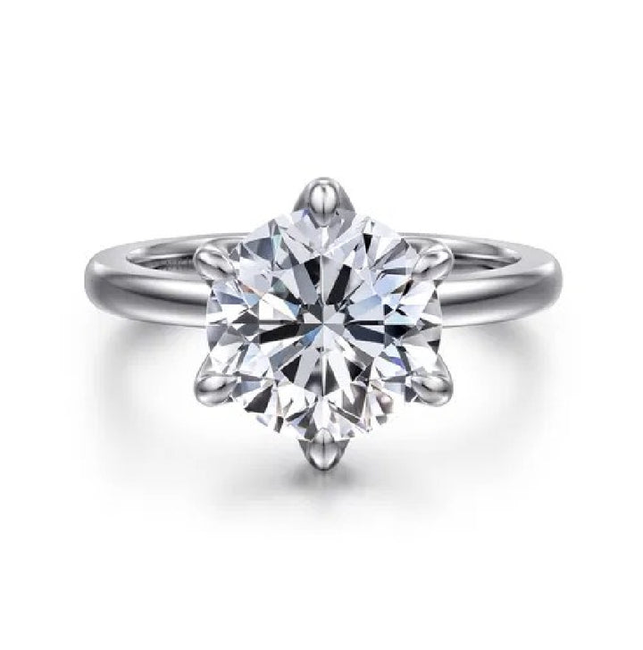 14KW Gabriel & Co. Diamond Engagement Ring           

14 Karat White Gold Gabriel & Co. Lab Grown Diamond 6 Claw Solitaire Engagement Ring 

Center - 3.00 Carat Round Brilliant Cut Lab Grown Diamond of VS1 Clarity, E Colour, Excellent/ Excellent