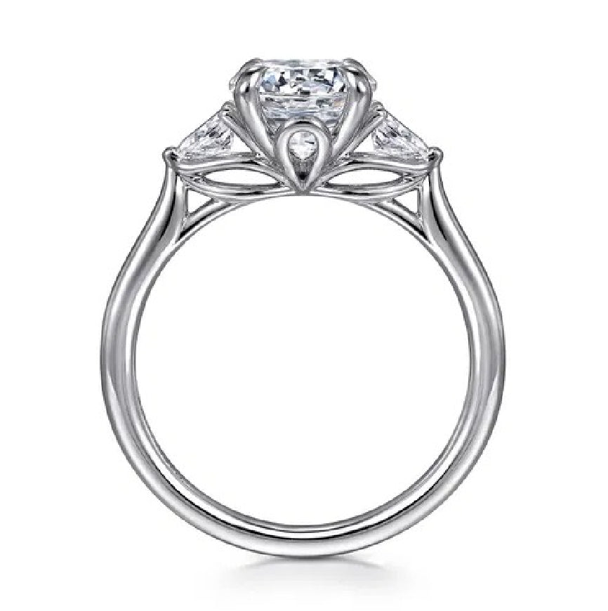 14KW Gabriel & Co. Three Stone Engagement Ring