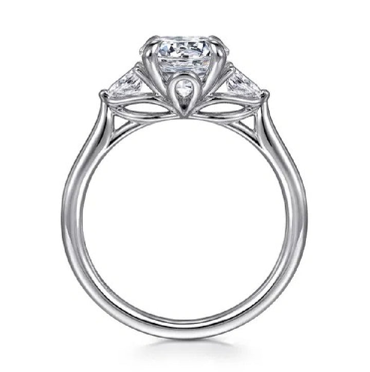 14KW Gabriel & Co. Three Stone Engagement Ring