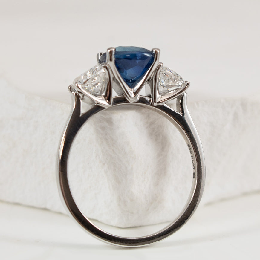 Platinum Sapphire & Canadian Diamond Ring