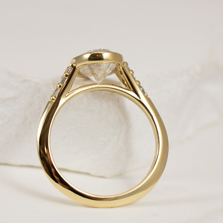 14KY Gabriel & Co. Bezel Set Engagement Ring