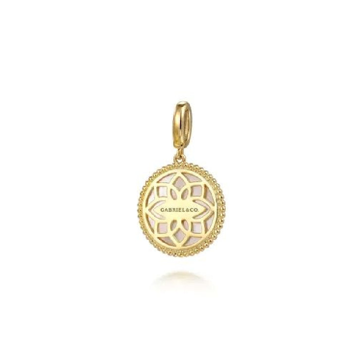 14KY Gabriel & Co. Bujukan MOP Medallion Pendant