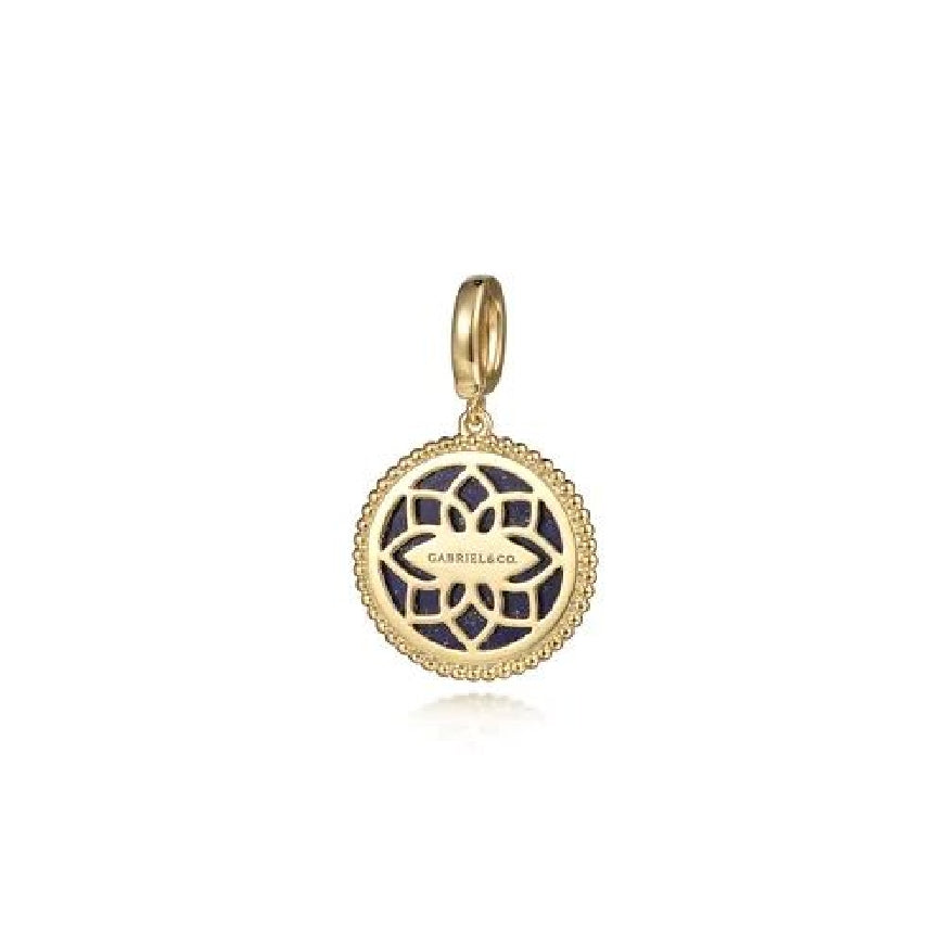 14KY Gabriel & Co. Bujukan Lapis Medallion Pendant