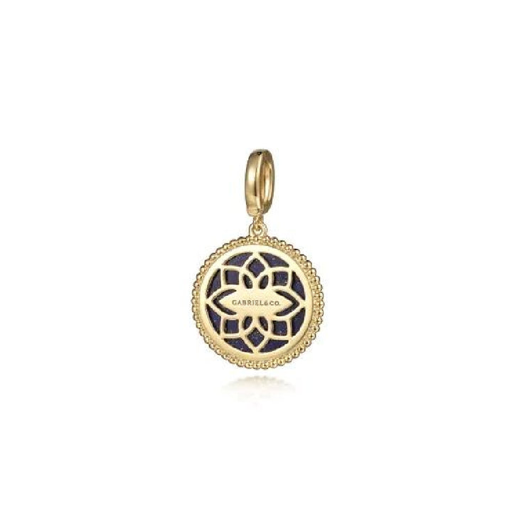 14KY Gabriel & Co. Bujukan Lapis Medallion Pendant