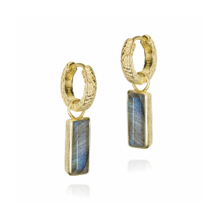 SS/18KY Jorge Revilla 'Empire' Labradorite Earrings

Sterling Silver & 18K Yellow Gold Plated Jorge Revilla 'Empire' Labradorite Drop Hoop Earrings 

Earring Closure Huggie Hoop

3