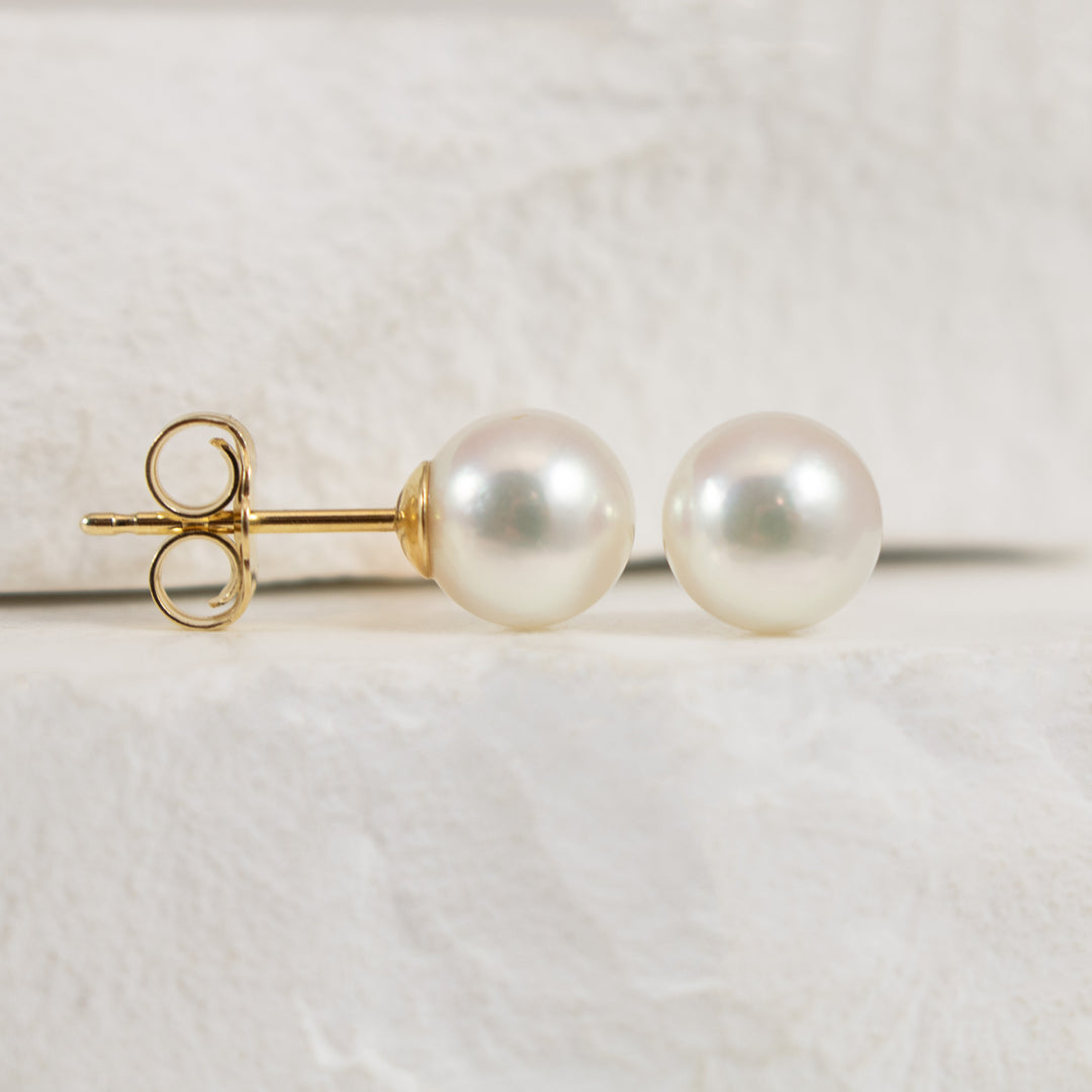 14KY Akoya Pearl Stud Earrings