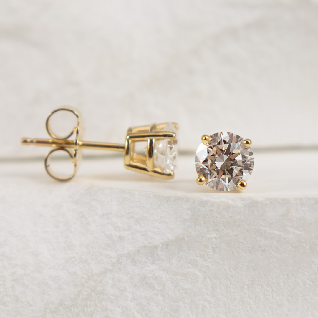 14KY 1.00TW Diamond Solitaire Earrings