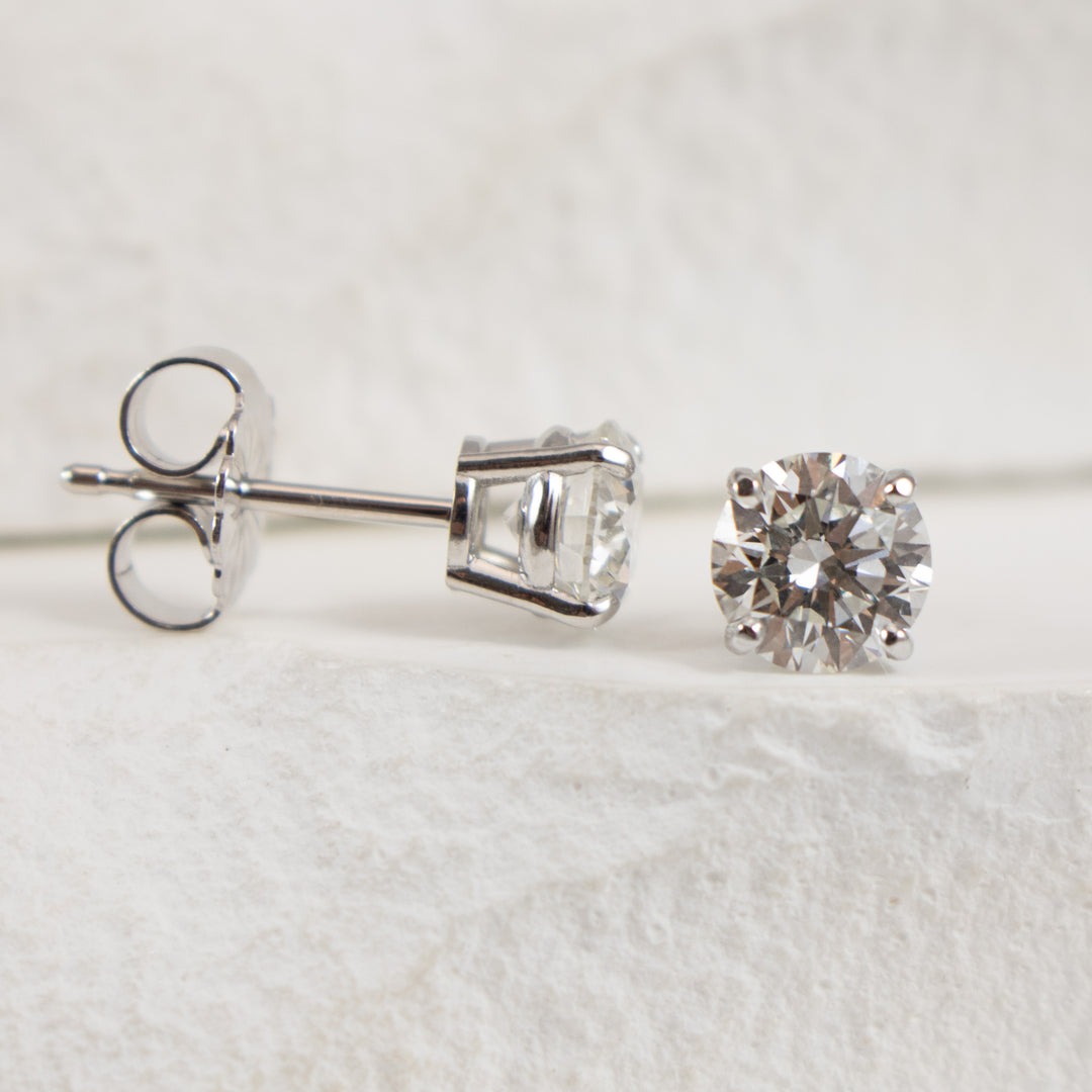 14KW 1.03TW Diamond Solitaire Earrings