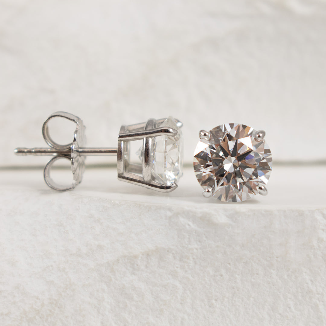 14KW 2.18TW Diamond Solitaire Earrings