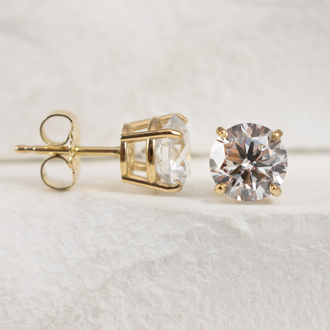 14KY 2.00TW Diamond Solitaire Earrings