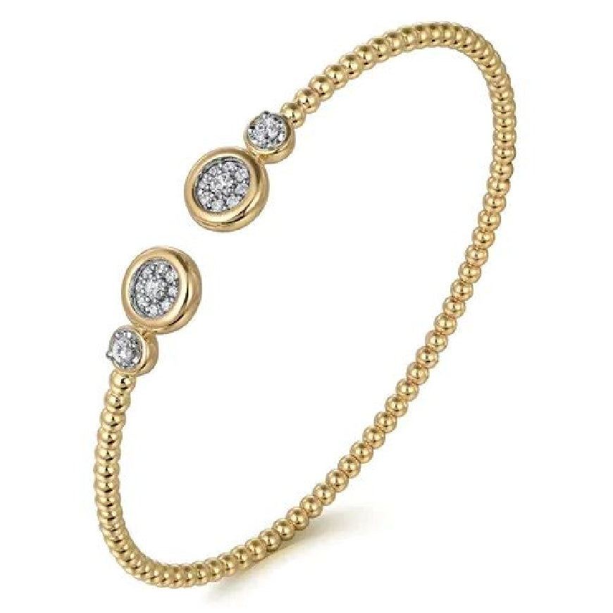 14KYW Gabriel & Co. Bujukan Diamond Bangle