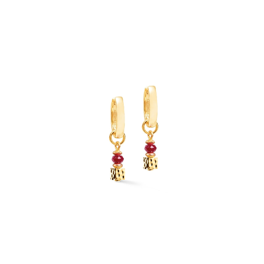 Coeur De Lion Gold & Red Hoop Earrings

Coeur De Lion Gold & Red Beaded Hoop & Enhancer Earrings

Huggie Closure w. Removable Enhancer 
