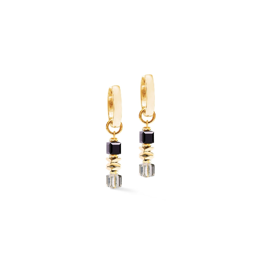 Coeur De Lion Gold & Black Hoop Earrings

Coeur De Lion Gold & Black Beaded Hoop & Enhancer Earrings

Huggie Closure w. Removable Enhancer 

