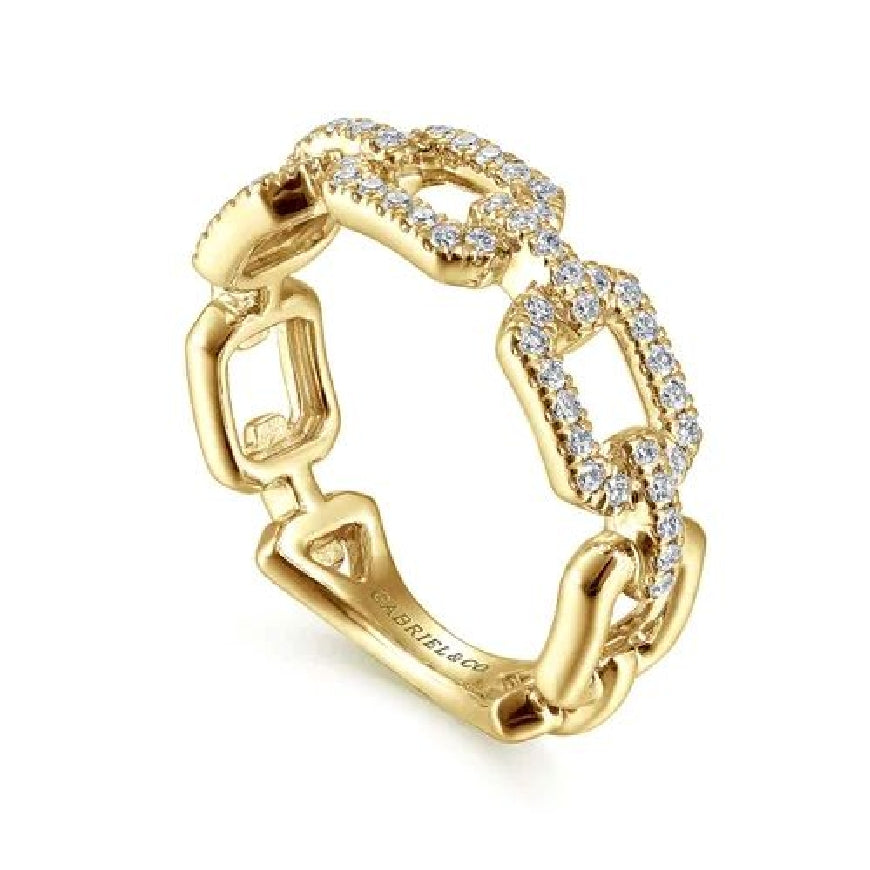14KY Gabriel & Co. Diamond Chain Stackable Ring