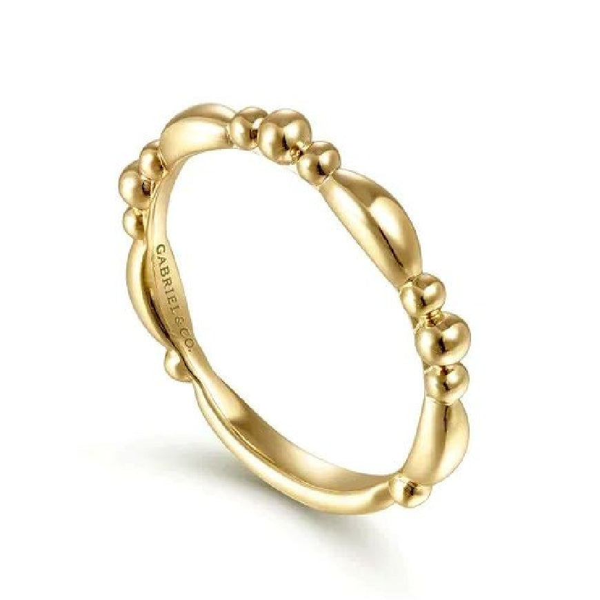 14KY Gabriel & Co. Bujukan Beaded Stackable Ring