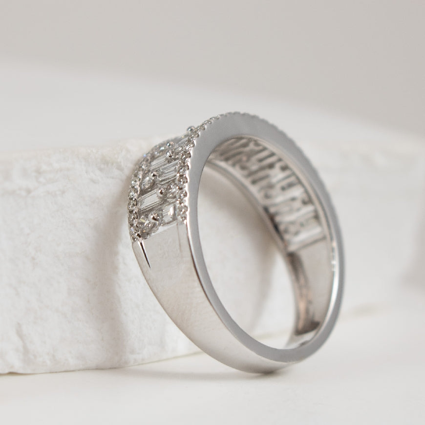 14KW Roman & Jules Diamond Baguette Ring