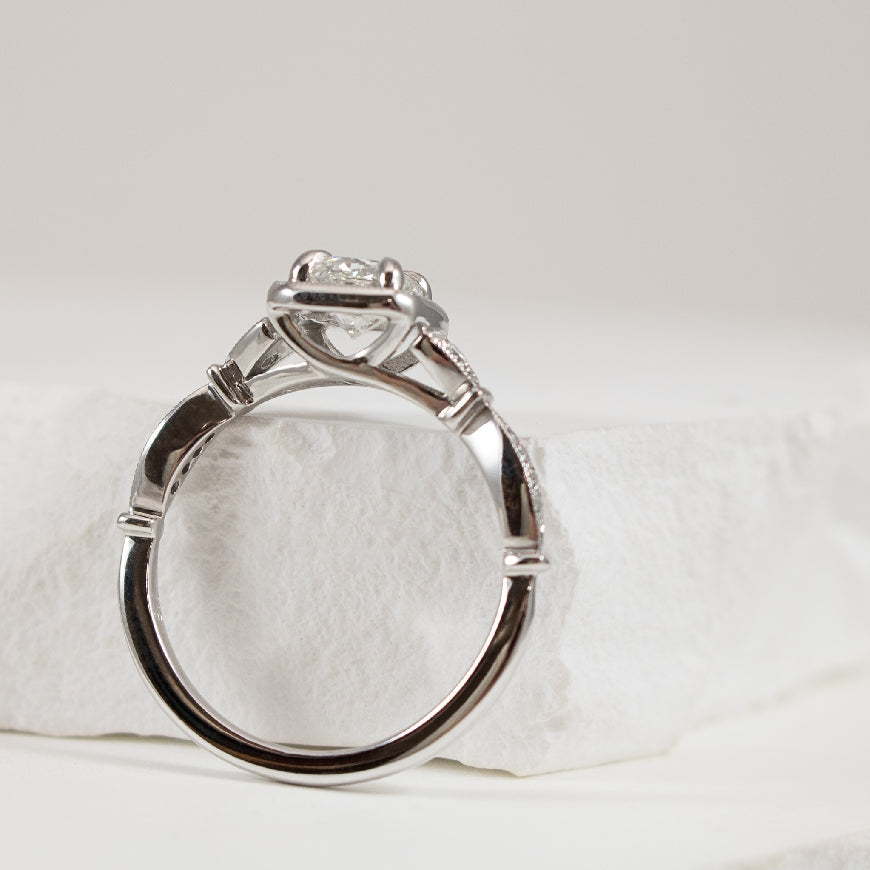 18KW Forevermark Diamond Accented Engagement Ring