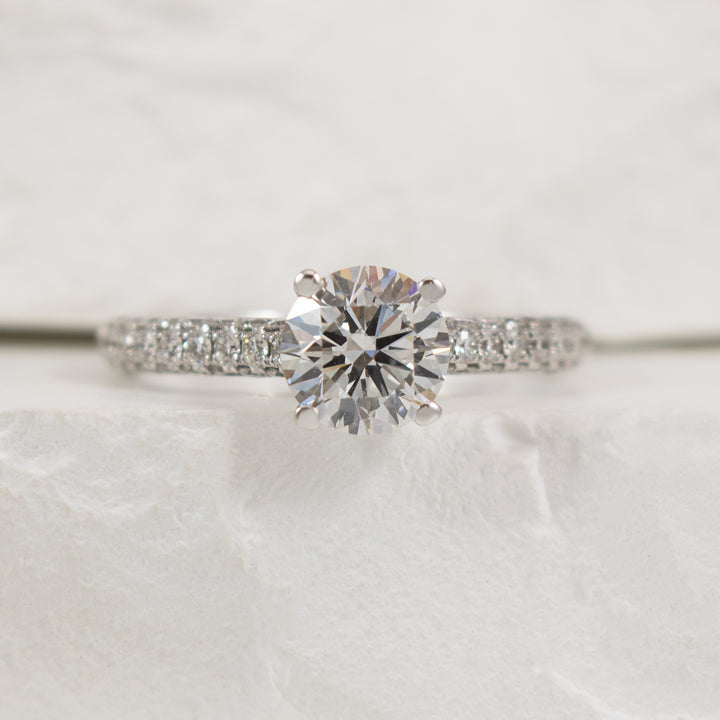 18KW 1.02CT Round Seamless Diamond Engagement Ring