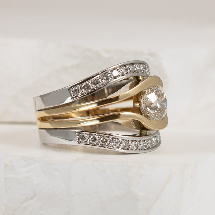 14KY/W 1.40CT Round Brilliant Cut Diamond Ring