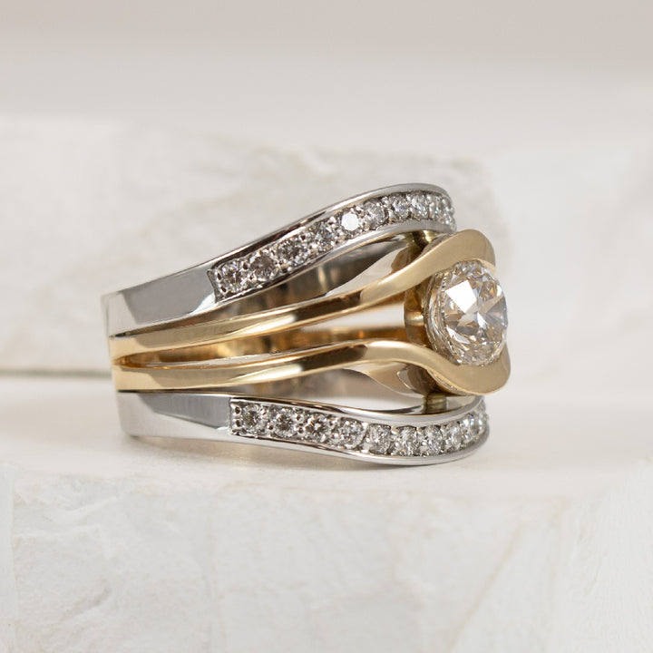 14KY/W 1.40CT Round Brilliant Cut Diamond Ring