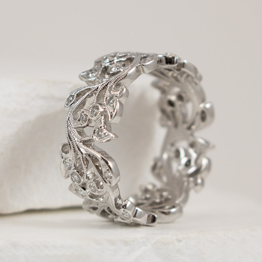 14KW Diamond Vine Inspired Ring