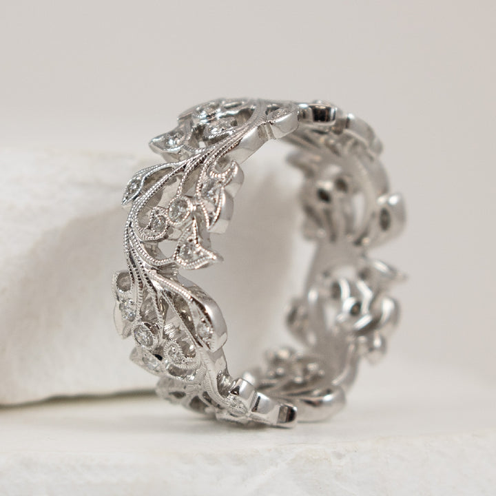 14KW Diamond Vine Inspired Ring