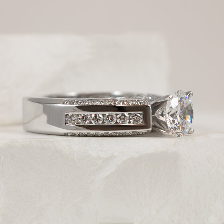 14KW Diamond Accented Engagement Ring