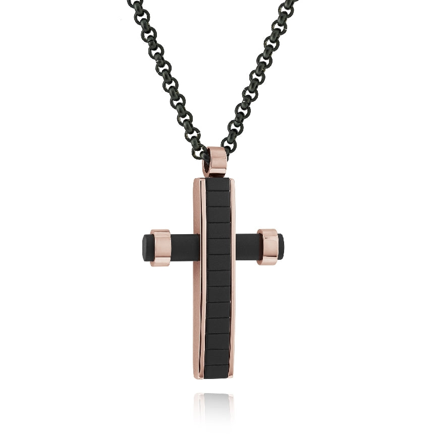 Italgem Stainless S. Black & RG Cross Necklace      

Italgem Stainless Steel Black & Rose Gold Finished Cross Necklace

Chain Length 22'


