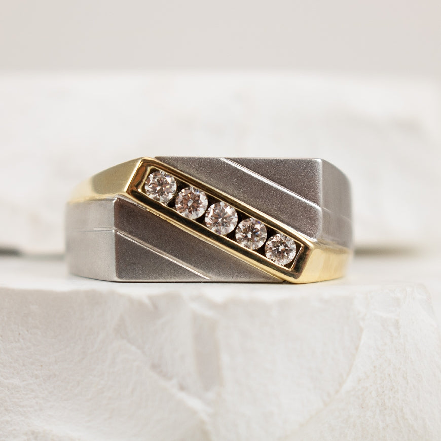 10K Two Tone Diamond Ring                          

10K Yellow & White Gold Natural Diamond Ring

0.22 Total Diamond Weight

Finger Size 10.5

