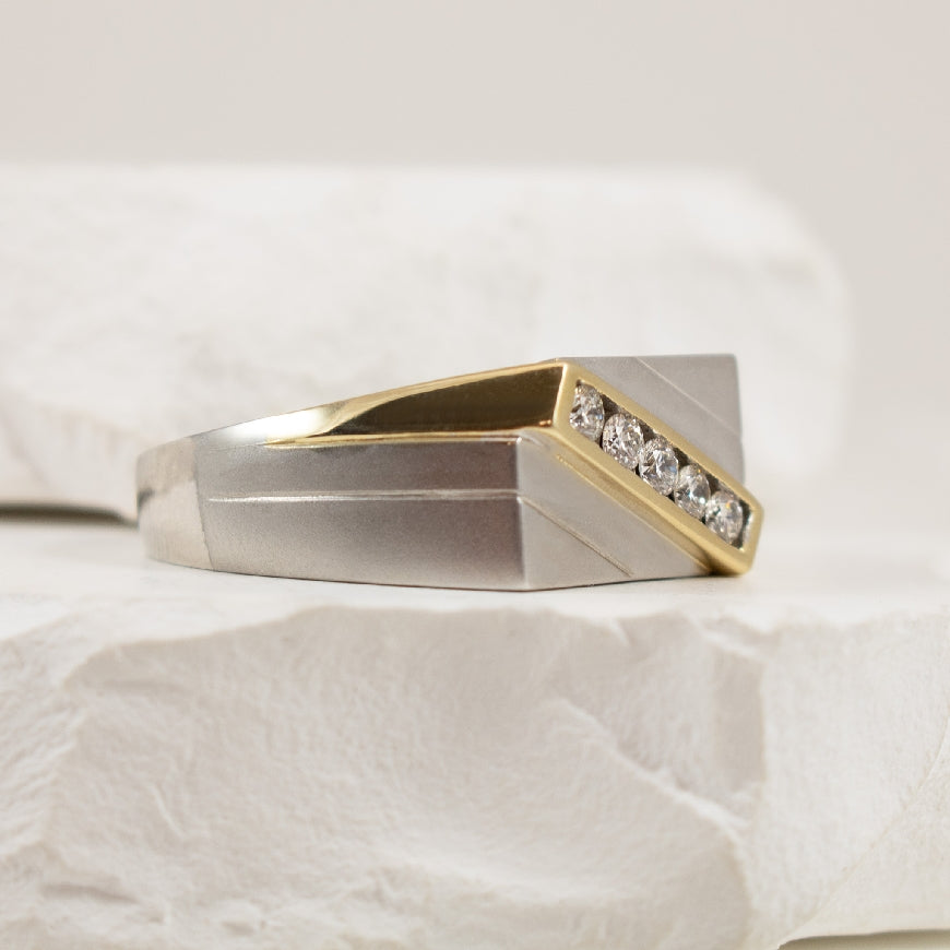 10K Two Tone Diamond Ring