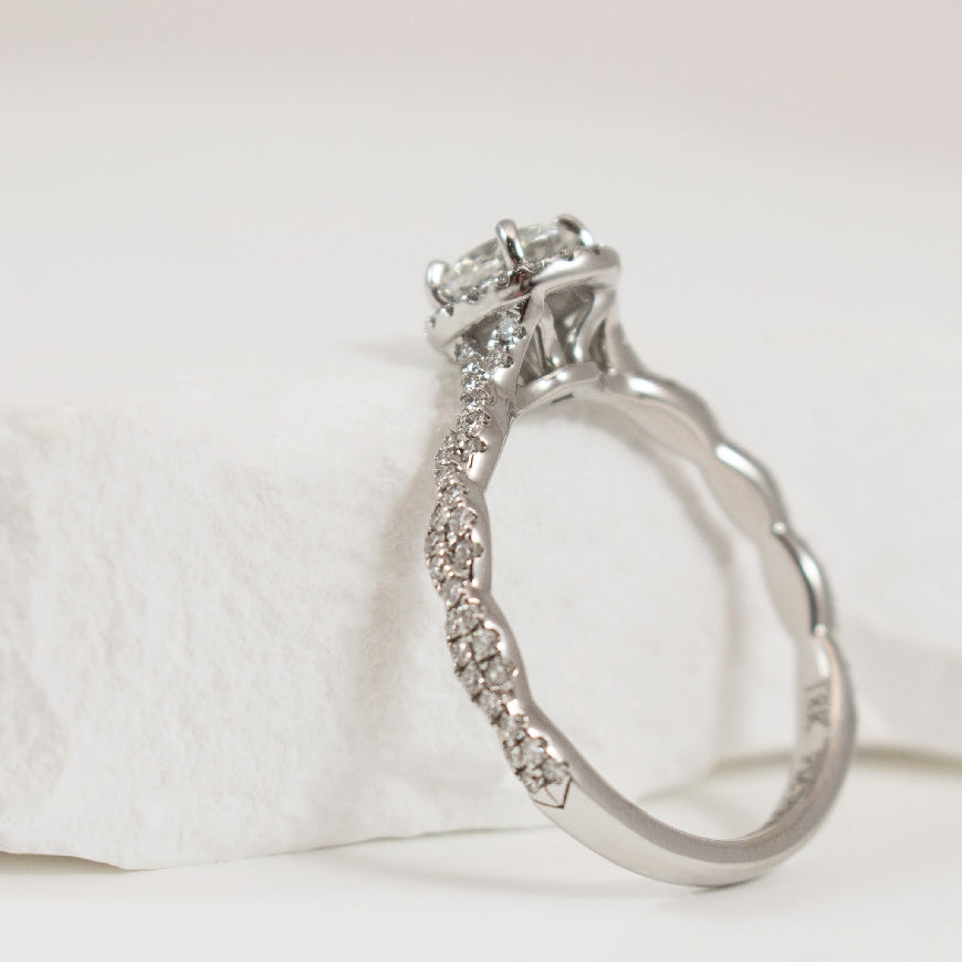 18KW Forevermark Halo Oval Diamond Engagement Ring