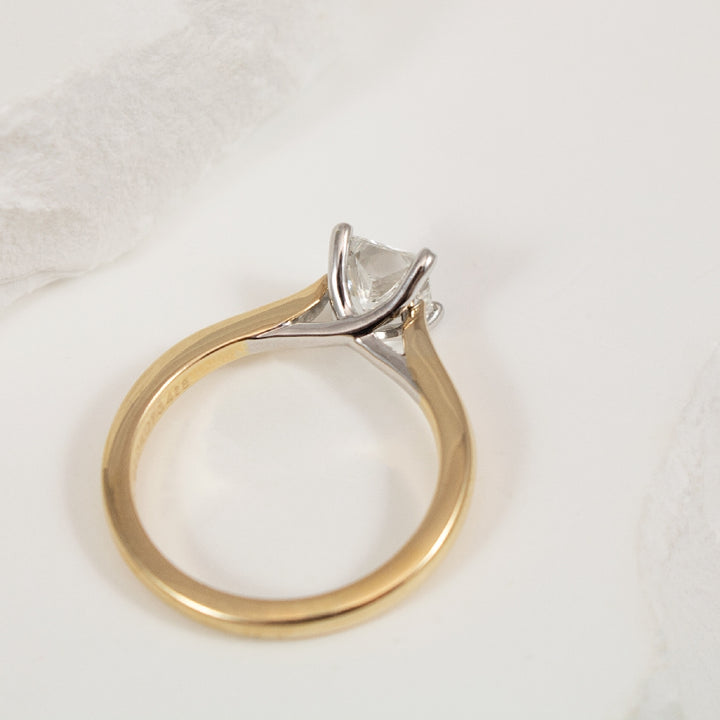 14KY Solitaire 1.00CT Princess Cut Engagement Ring