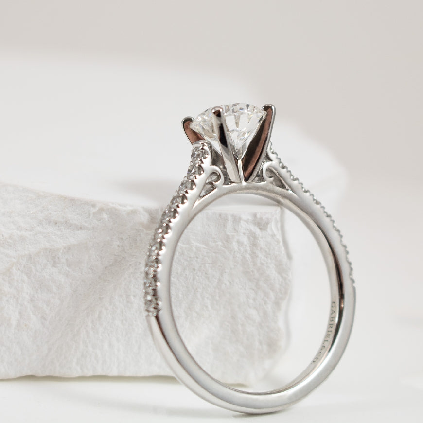 14KW Gabriel & Co. Diamond Engagement Ring