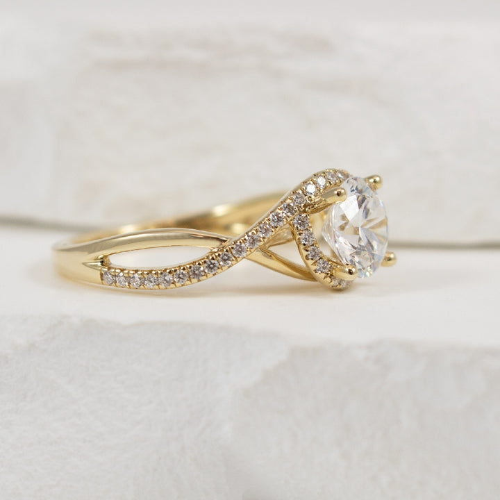 14KY Gabriel & Co. Diamond Twist Engagement Ring