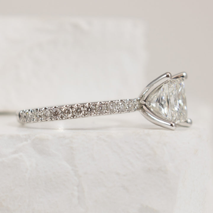 14KW S.Kashi Princess Cut Engagement Ring