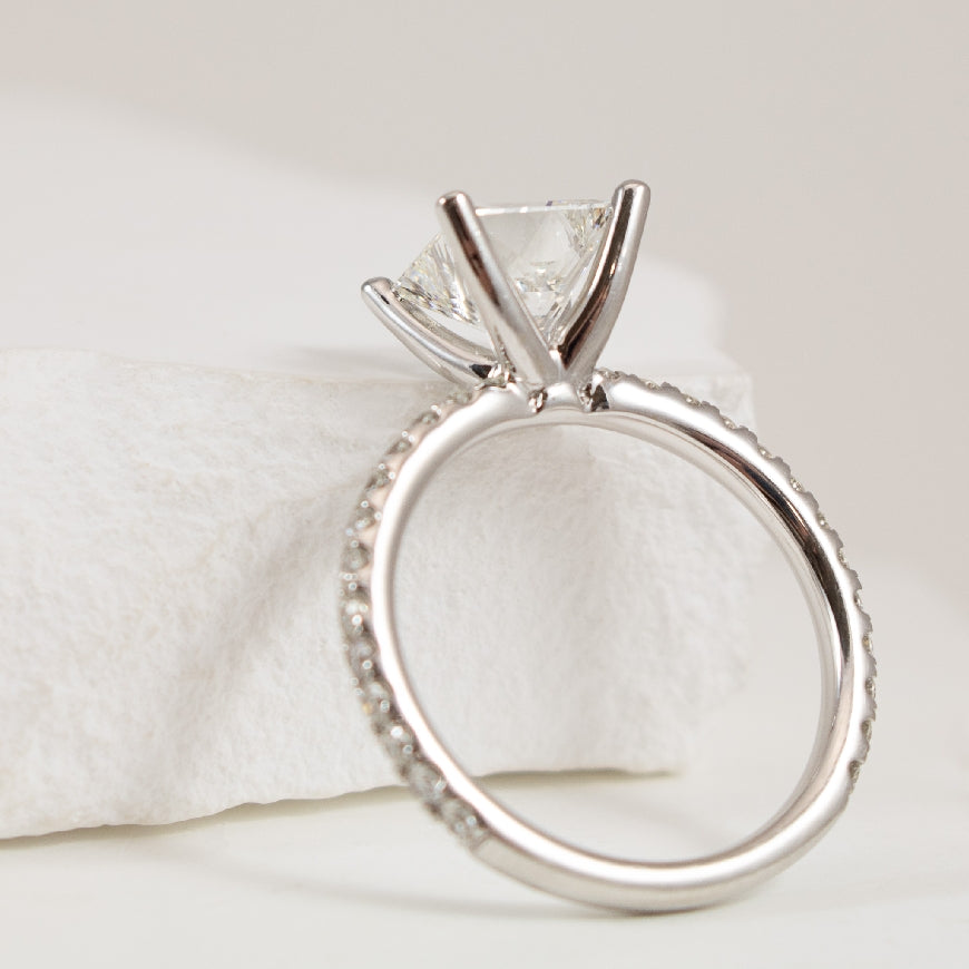 14KW S.Kashi Princess Cut Engagement Ring