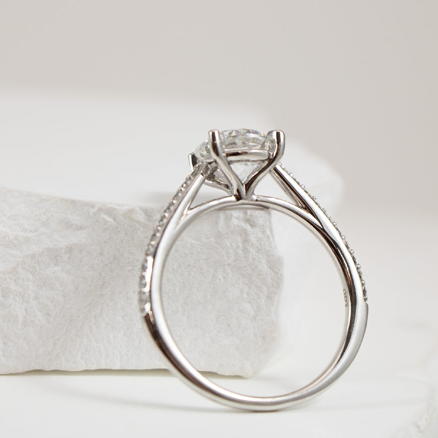 14KW 1.56CT Diamond Accented Engagement Ring