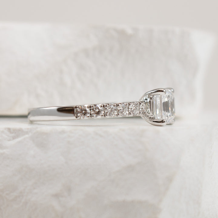 14KY 1.05CT Asscher Cut Diamond Engagement Ring