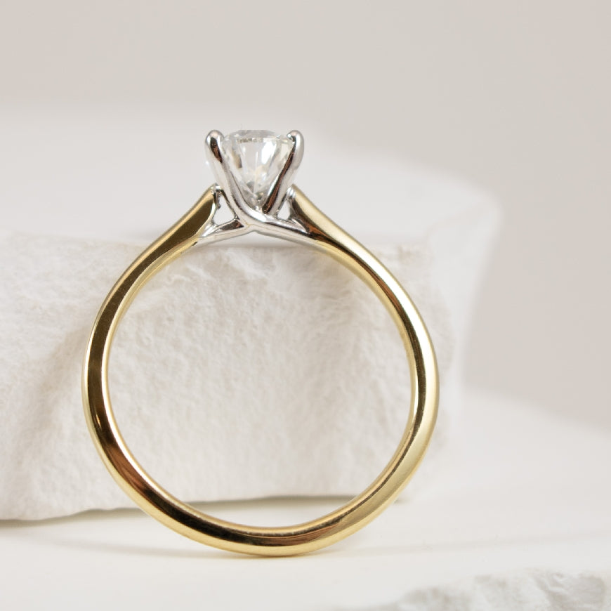 14KYW Diamond Pear Solitaire Engagement Ring