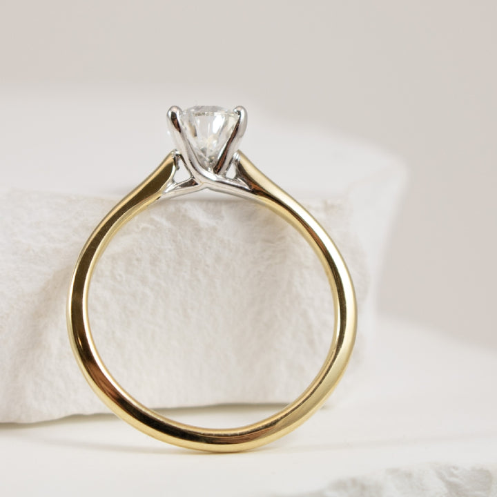 14KYW Diamond Pear Solitaire Engagement Ring