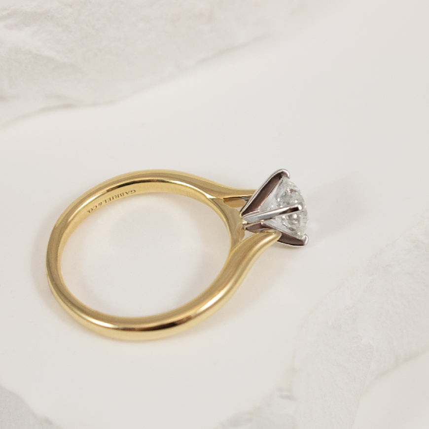 14KY Gabriel & Co Diamond Solitaire Engagement Ring