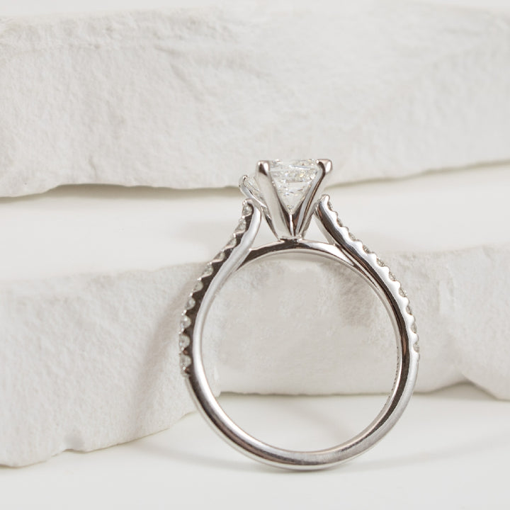 14KW 1.30CT Princess Cut Diamond Accented Ring