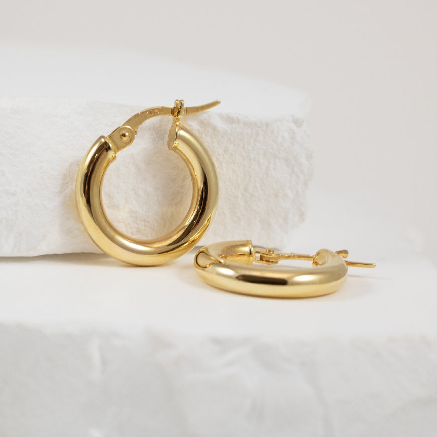 10KY Tube Hoop Earrings                                

10K Yellow Gold Tube Hoop Earrings

Earring Closure Hinged Post

10mm Diameter

1.15 Grams
