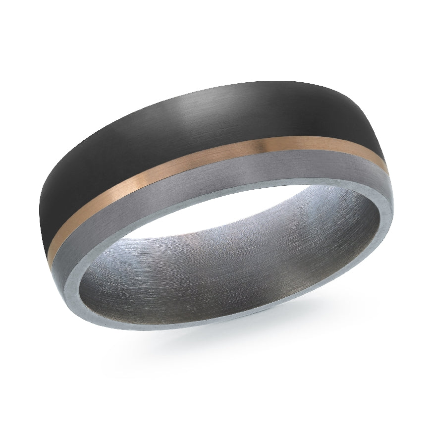 Mardini 14KR,Tantaum & Carbon Fiber Alt 7mm Band      

Mardini 14K Rose Gold, Tantalum & Carbon Fiber Alternative Band

Satin Finish

Width 7mm

Finger Size 10 
