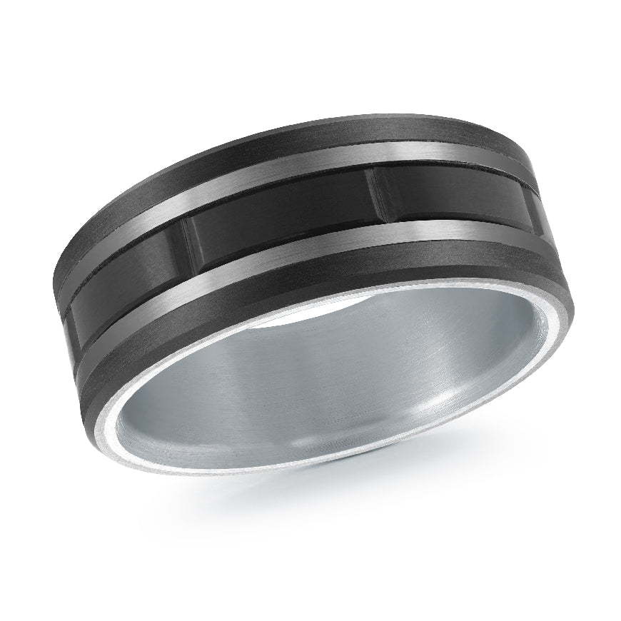 Mardini Mixed Metal Alternative Wide Band                                   

Mardini 14K White Gold, Titanium, Tantalum & Carbon Fiber Alternative Band

Satin Finish

Width 9mm

Finger Size 10
