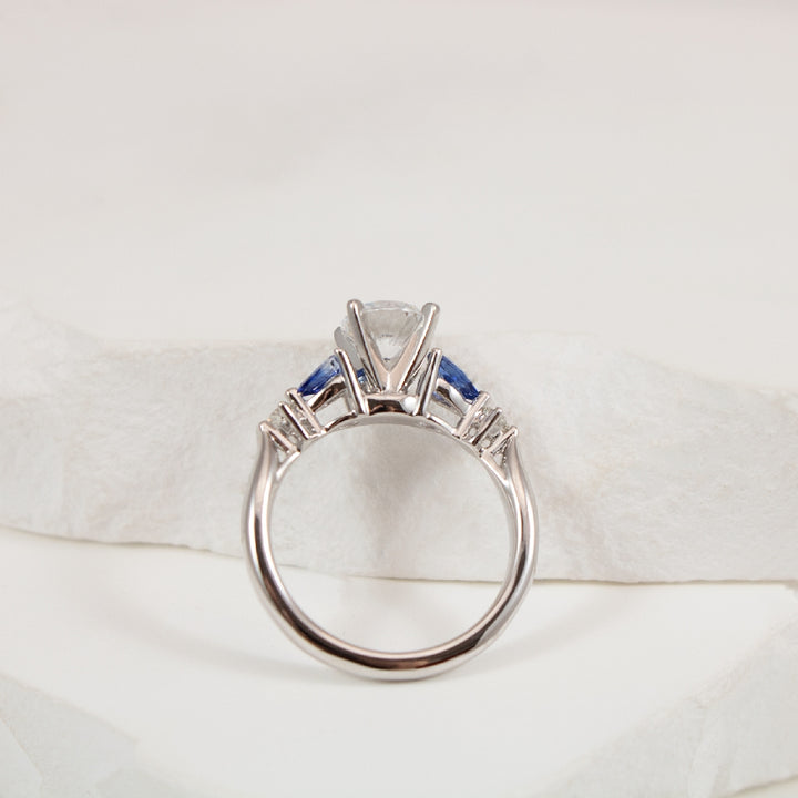 14KW Diamond & Sapphire Engagement Ring